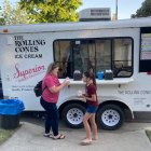 The Rolling Cone Ice Cream truck provided Saturday night's refreshing ice cream.